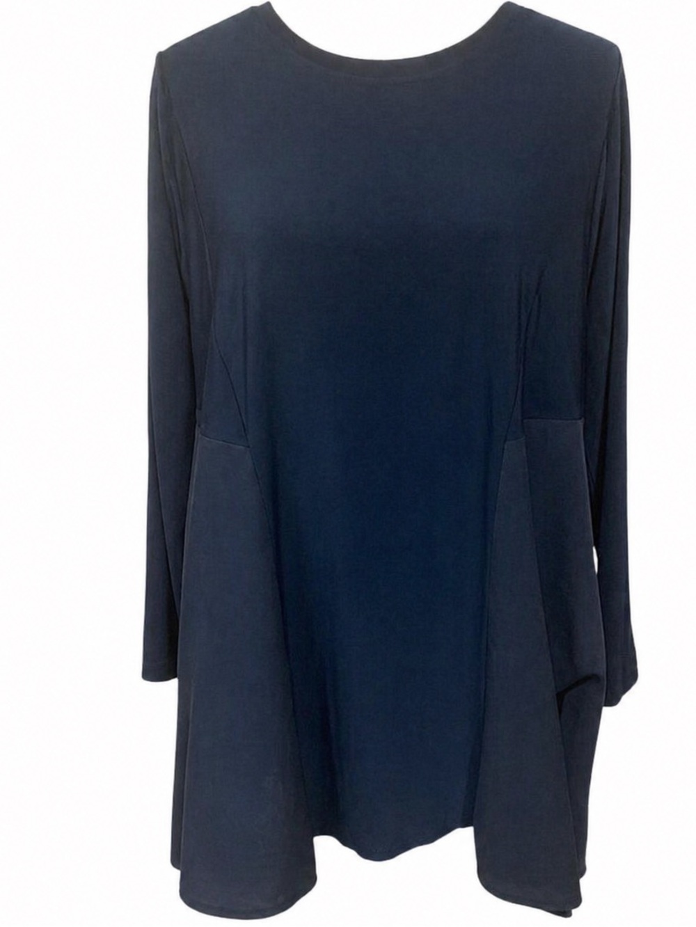 Sun Kim Navy Asymmetrical Tunic M Lagenlook Avant Garde Designer Top